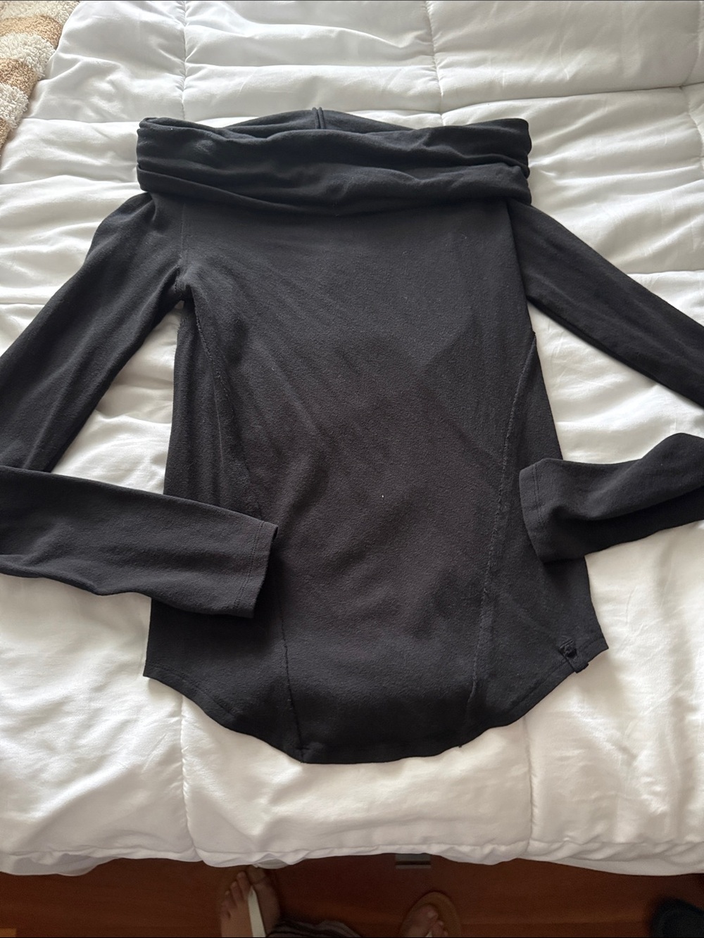 Off-Shoulder Black Long Sleeve Top